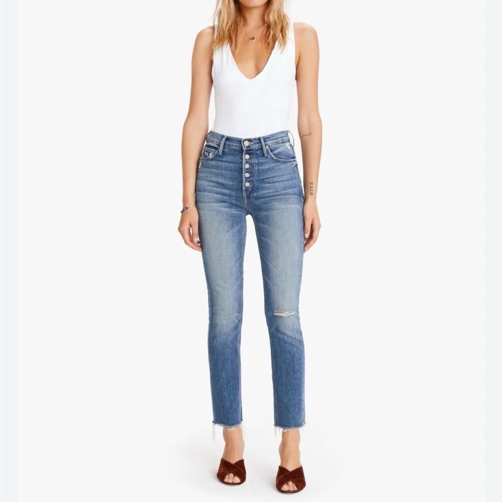 MOTHER Pixie Dazzler Ankle Fray in Popism Size 27